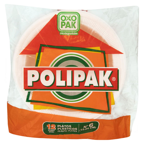Plato Polipak Oxo Pack Desechable - 12 Uds