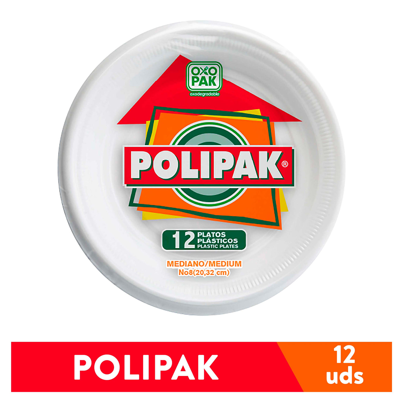Plato Polipak Oxodegradable Desechable No. 8 – 12 Uds