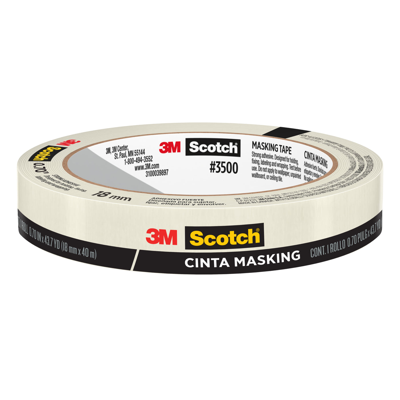 Cinta Masking Scotch Blanco - 1ud