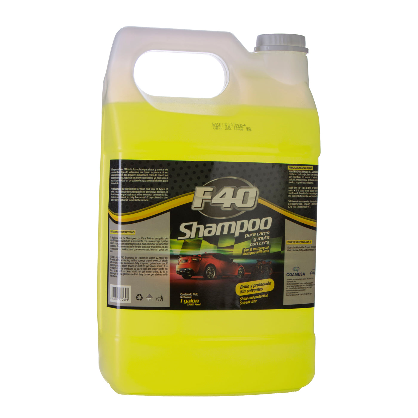 Shampoo Para Carro F40 Con Cera - 4 L