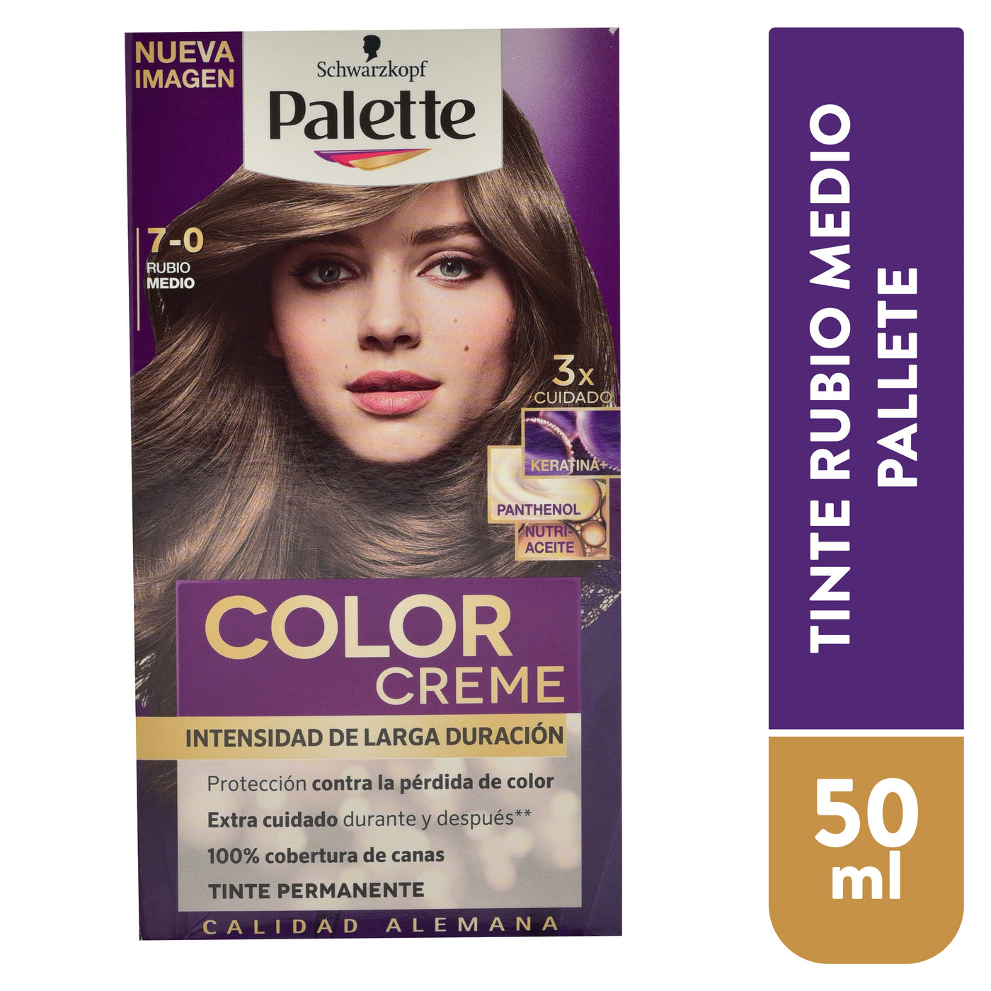 Tinte Capilar Schwarzkopf Palette Color Rubio Medio 7-1 - 50 Ml