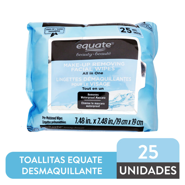 Toallitas Equate Desmaquillantes Todo En Uno - 25 Uds