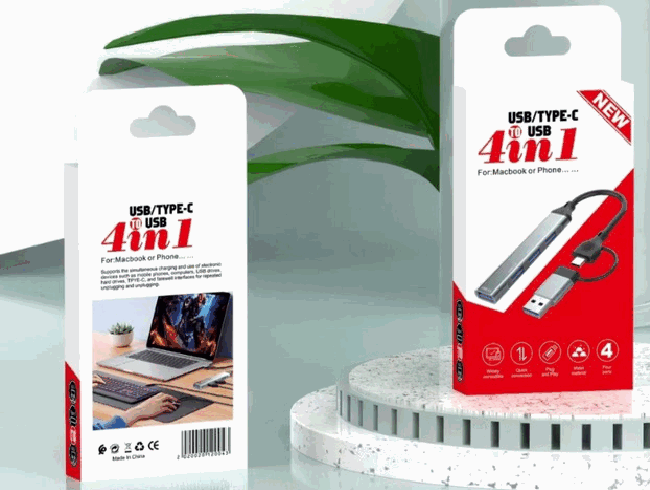 Hub 4 en 1 con Adaptador