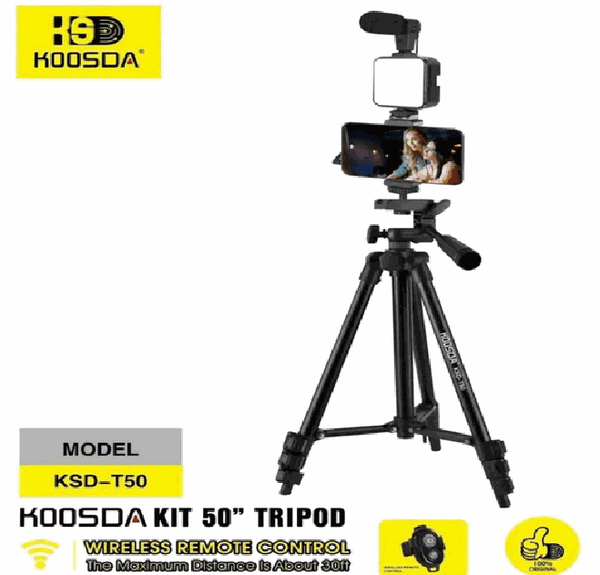 Kit Tripode con Microfono y Luz KSD-T50
