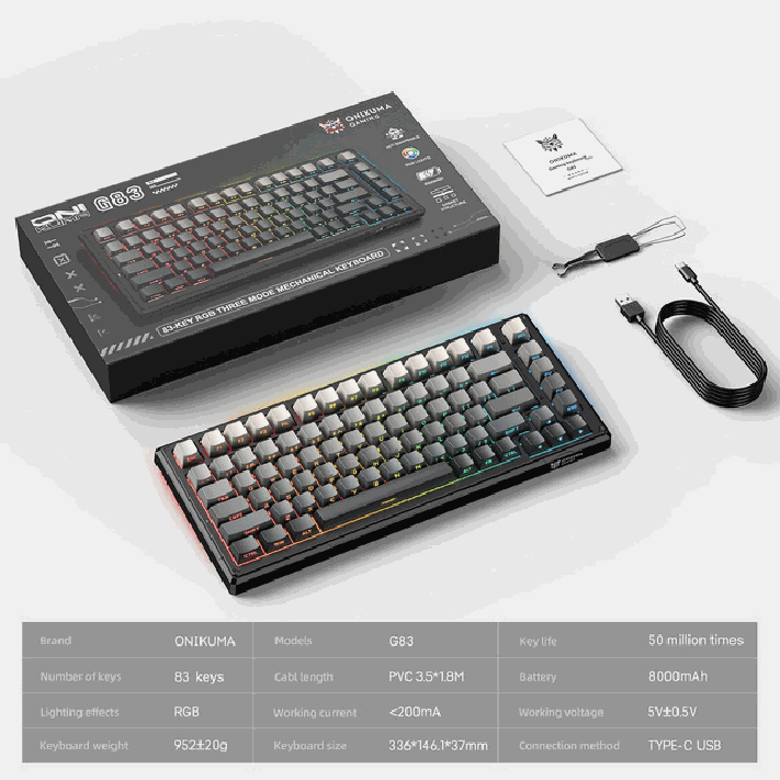 Teclado Mecanico Onikuma G83 RGB