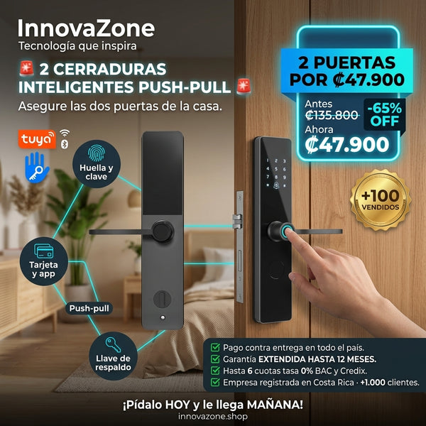 2 Cerraduras Inteligentes Push-Pull