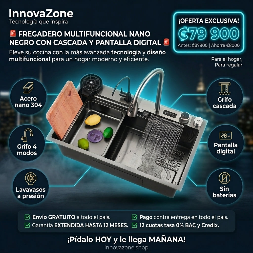 Fregadero Multifuncional Nano Negro — Ad Meta 1:1