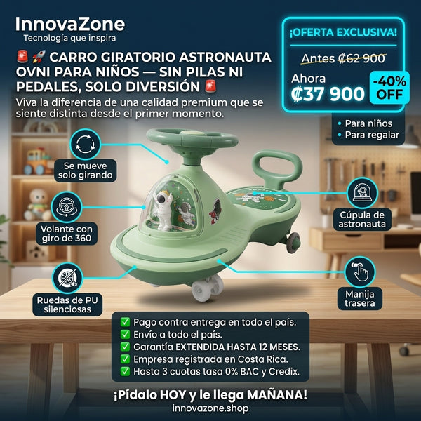🚀 Carro Giratorio Astronauta OVNI para Niños - oferta