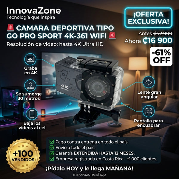 Camara Deportiva Tipo Go Pro Sport 4K-361 WiFi