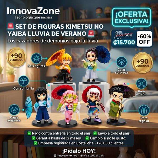 Set de Figuras Kimetsu no Yaiba Lluvia de Verano con Sombrilla - oferta