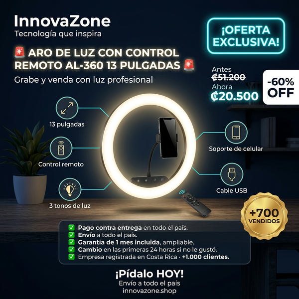 Aro De Luz Con Control Remoto Al-360 13" - oferta