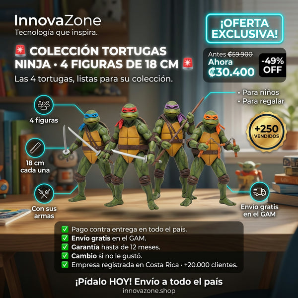 Colección Tortugas Ninja 4 figuras de 18 cm - oferta