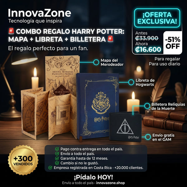 Combo regalo Harry Potter mapa, libreta y billetera - oferta