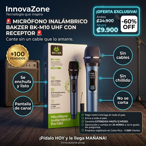 Micrófono Inalámbrico BAKZER BK-M10 - oferta