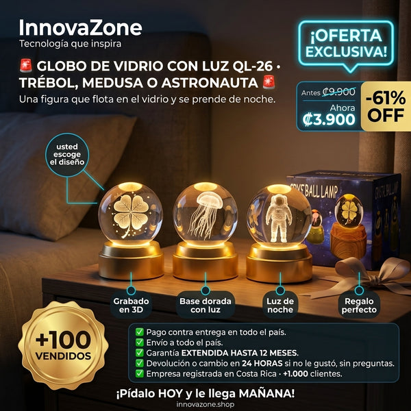 Globo de Vidrio con Luz QL-26 - oferta