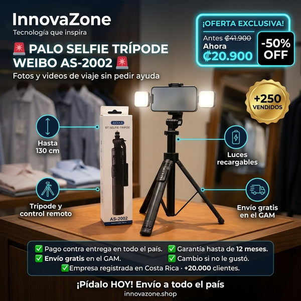 Palo selfie trípode Weibo AS-2002 - oferta