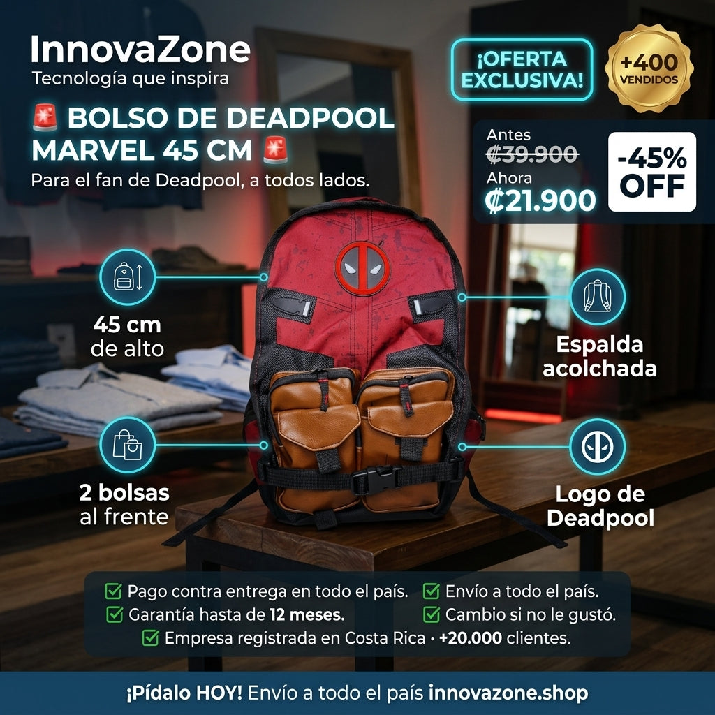 Bolso de Deadpool Marvel 45 cm - oferta