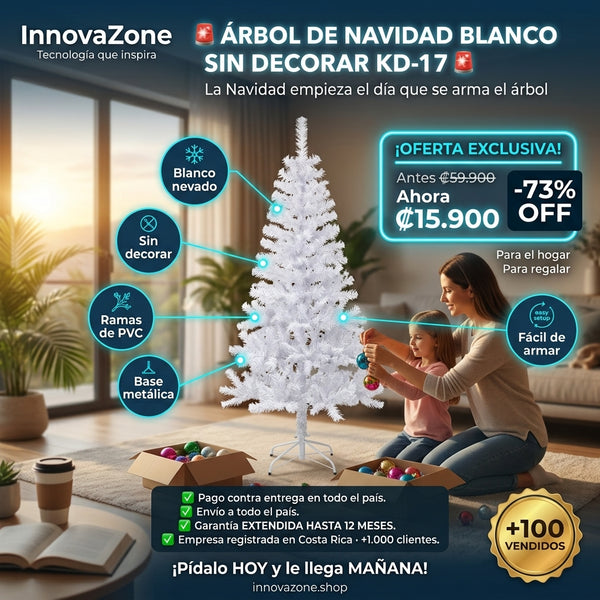 Arbol de Navidad artificial blanco sin decorar KD-17 - oferta