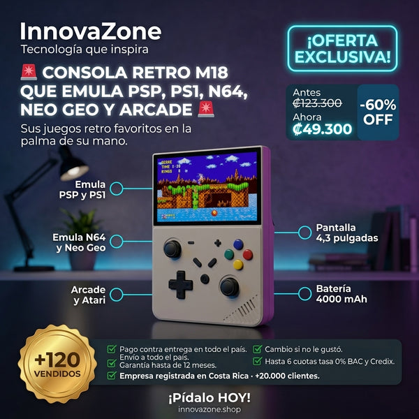 Consola Retro M18 que Emula PSP, PS1, N64, Neo Geo y Arcade - oferta