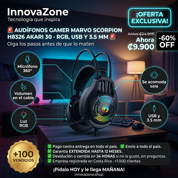 Audifonos Gamer MARVO Scorpion H8326 - oferta