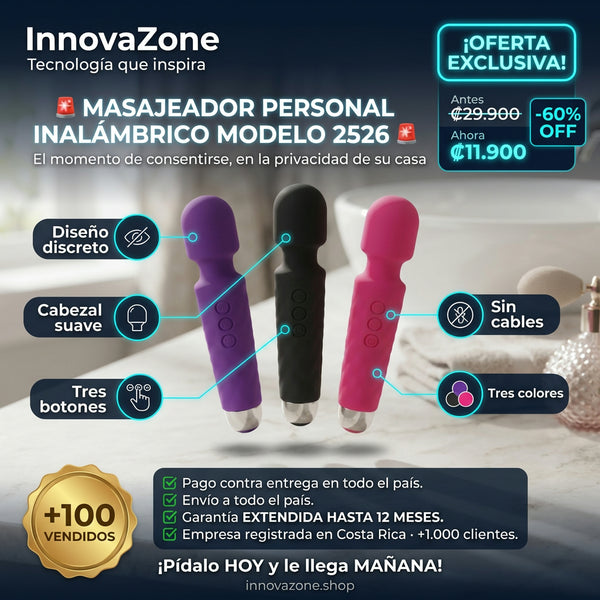 Masajeador Personal Inalámbrico Modelo 2526 · Morado, Negro o Fucsia - oferta