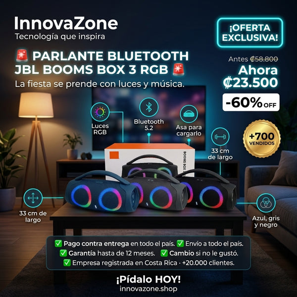 Parlante Bluetooth JBL Booms Box 3 RGB con Luces - oferta