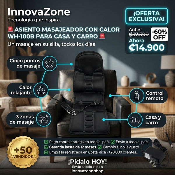 Asiento Masajeador con Calor WH-100B para Casa y Carro - oferta