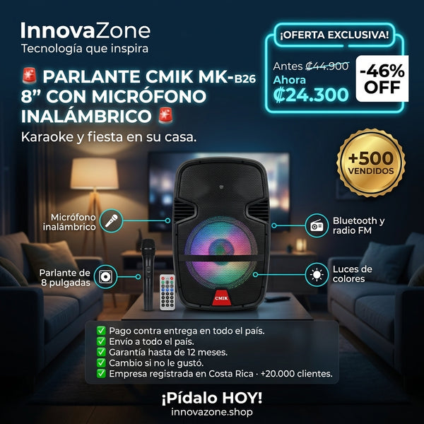 Parlante CMiK MK-B26 con micrófono inalámbrico - oferta
