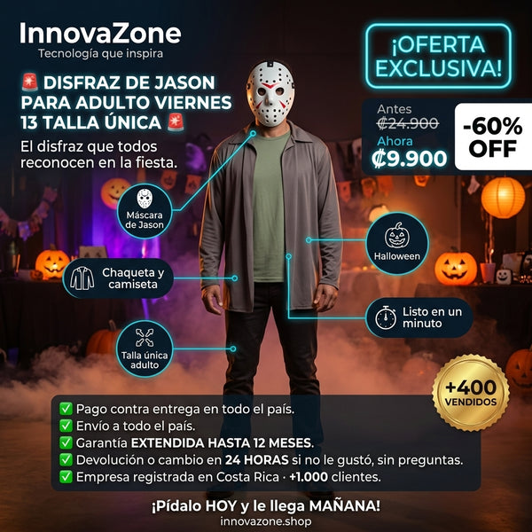 Disfraz de Jason para Adulto · Viernes 13 · Talla Única - oferta