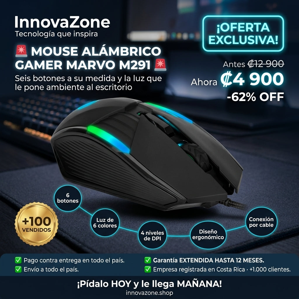 Mouse Alámbrico Gamer MARVO M291