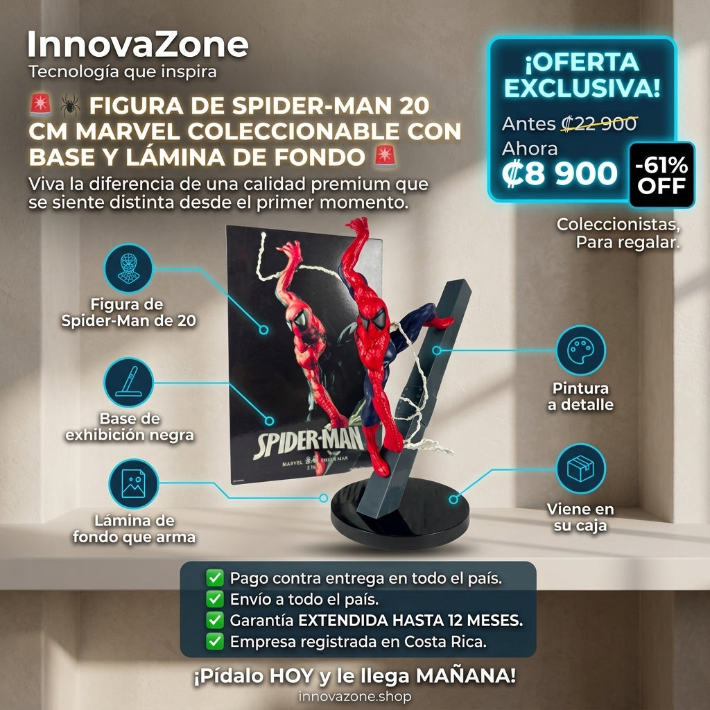 Figura de Spider-Man 20 cm – Marvel Coleccionable con Base y Lámina de Fondo - oferta