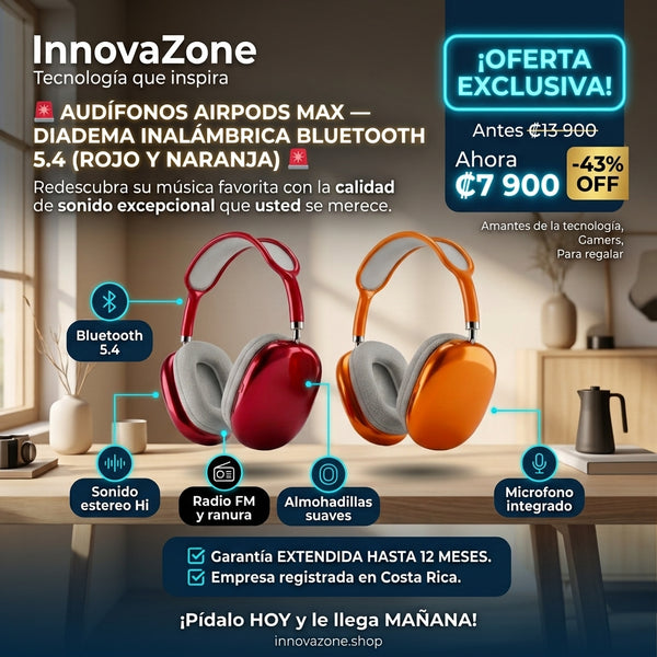 Audífonos AirPods Max Rojo y Naranja InnovaZone