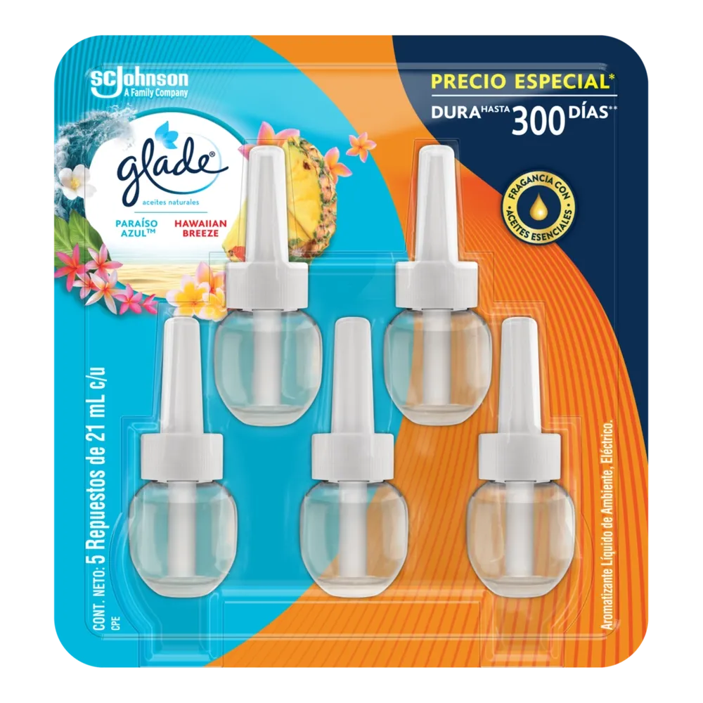Aromatizante Glade Aceites Naturales Mix Fragancias 5 Repuestos 105ml