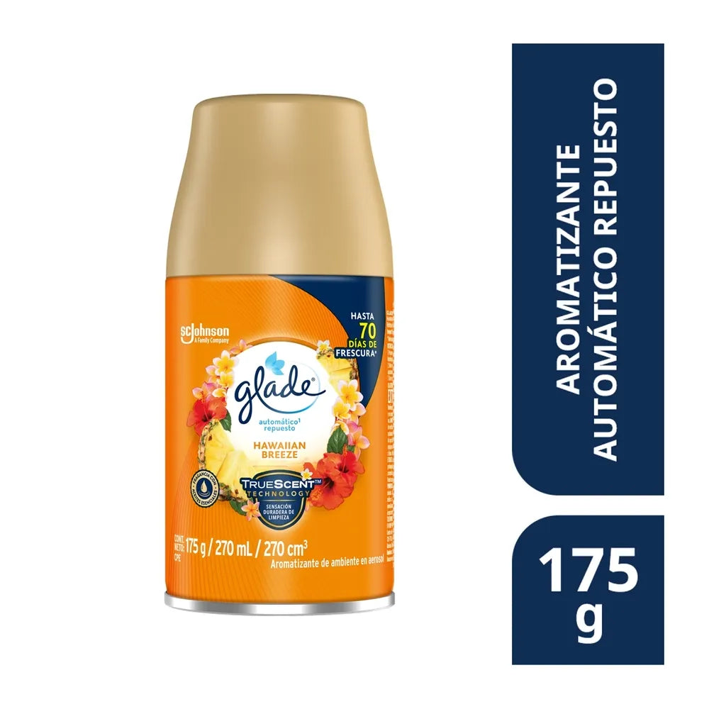 Aromatizante Glade Automático En Aerosol Repuesto Hawaiian Breeze - 175 G