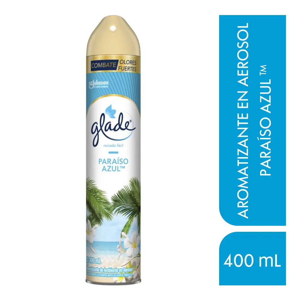 Aromatizante Glade Paraíso Azul Aerosol - 400 Ml