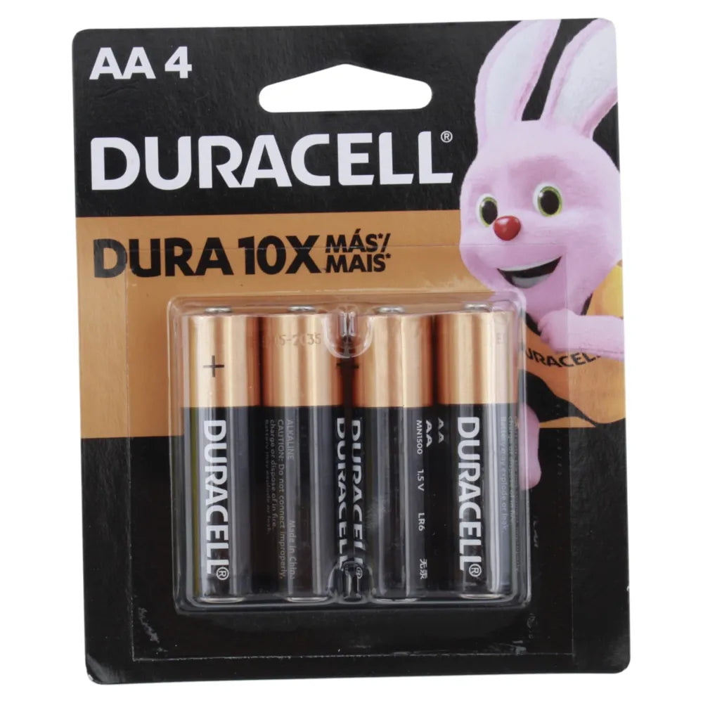 Batería Duracell Alcalina AA Básica -4 Uds