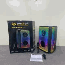 BOCINA BAKZER RGB 8X2 2 TWEESTER 2.5 MIC FM USB TF CARD LUZ LED BT5.3 CONTROL BATERIA 6000mAh TWS ECUA...