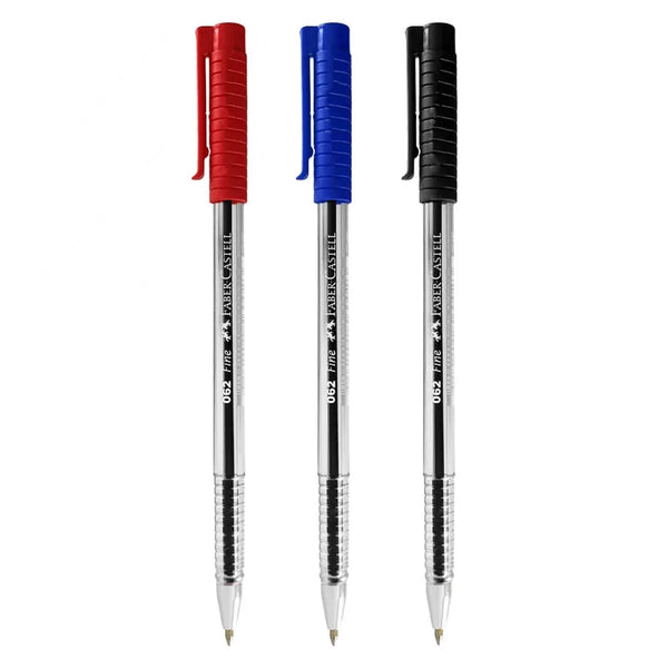 Boligrafo Faber Castell Fino 062 (azul, Negro, Rojo) Blister 3 Unidades