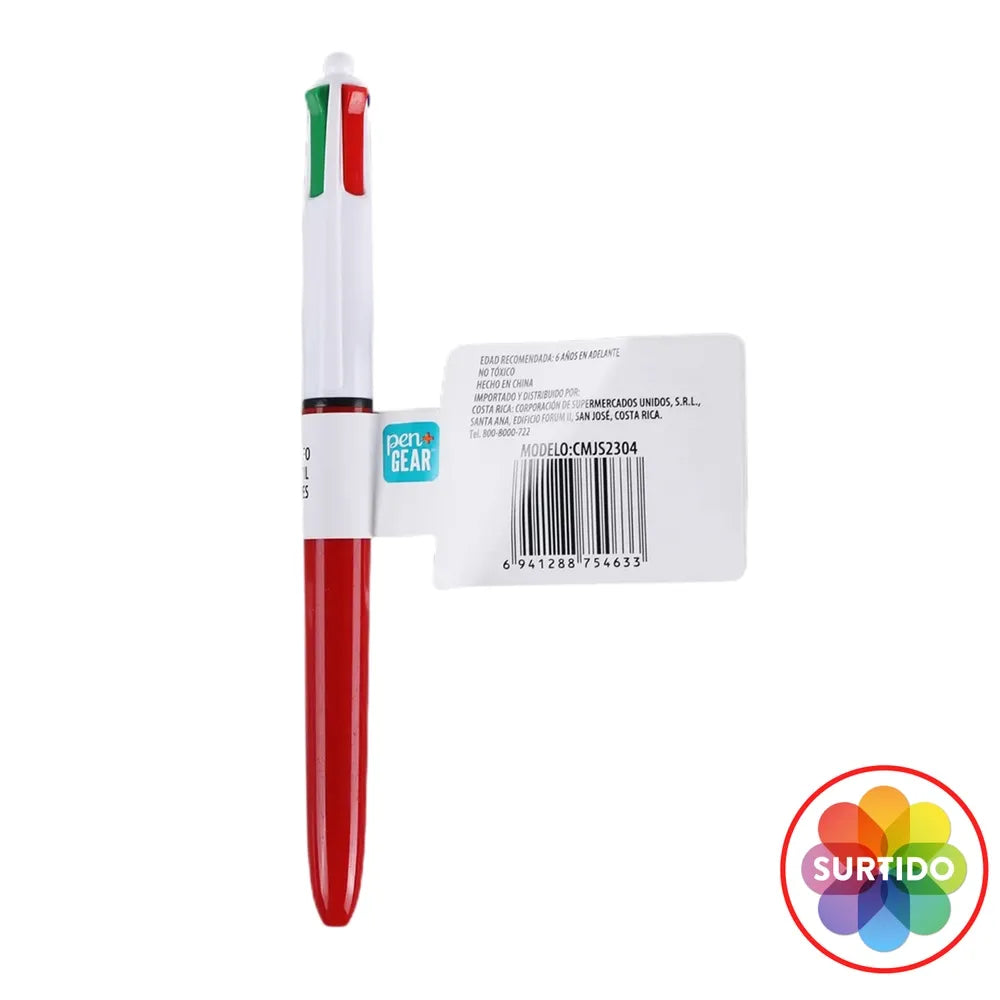 Bolígrafo Retráctil Pen Gear, Surtido, Incluye Colores