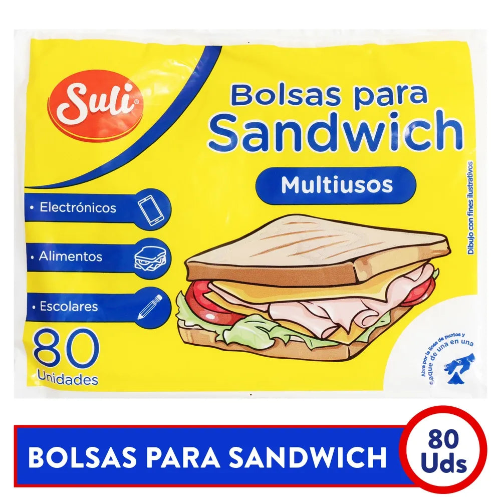 Bolsa Para Sandwich Suli Multiusos - 80 Unidades