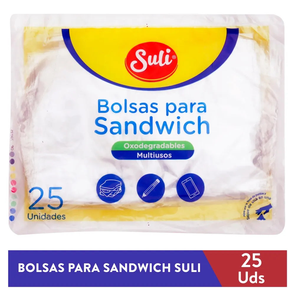 Bolsas Para Sandwich Suli Multiusos - 25 Unidades