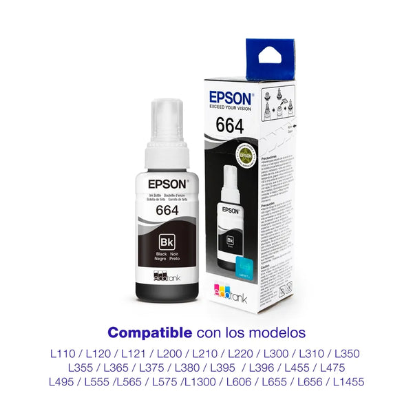 Botella Tinta Epson Negro T664