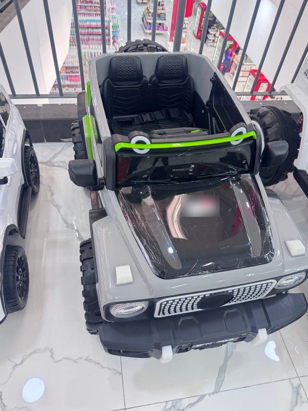 Carro eléctrico montable todoterreno gris 2 plazas para niños