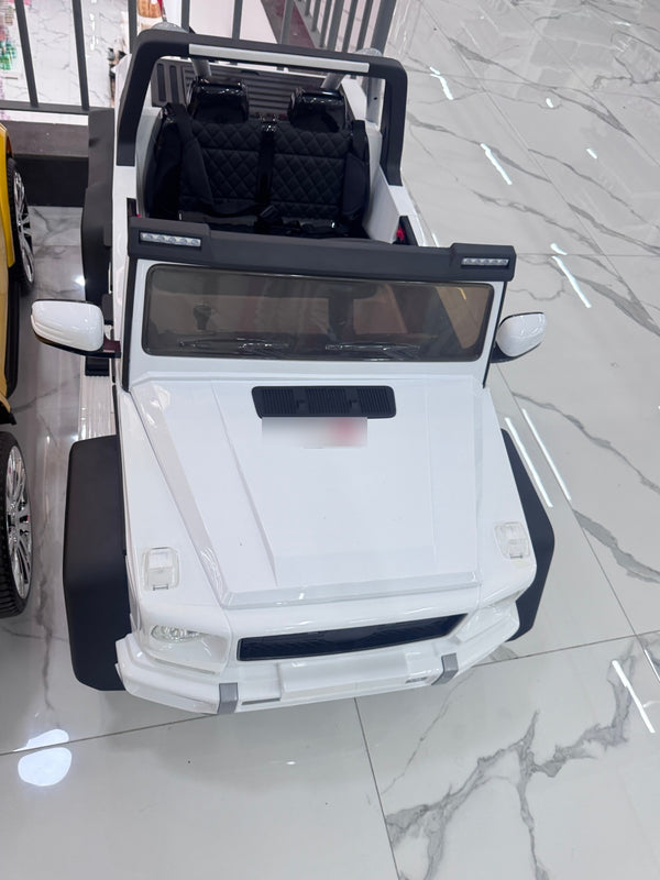 Carro eléctrico montable todoterreno blanco 2 plazas para niños