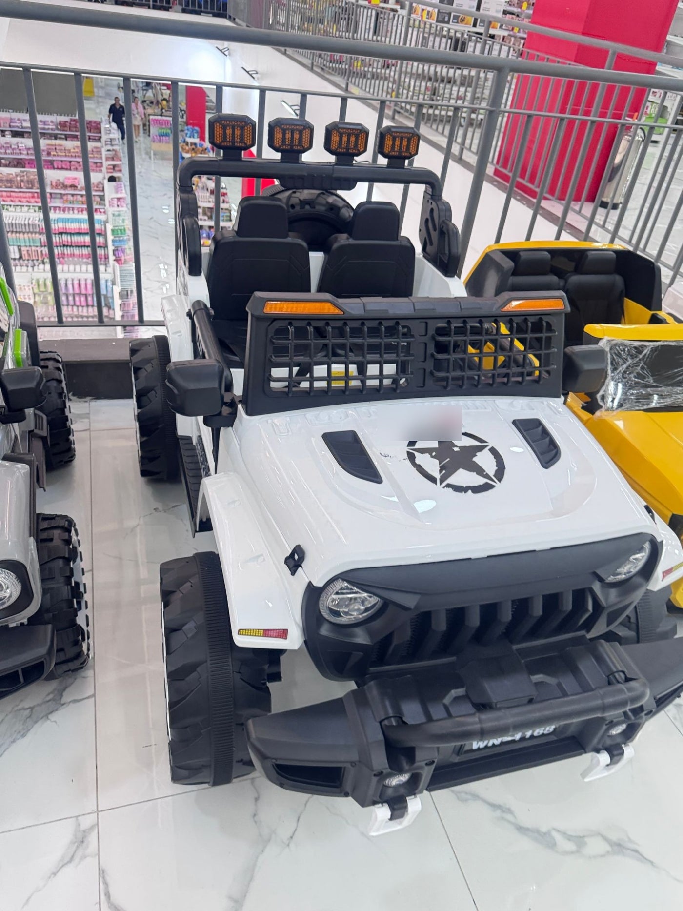Carro eléctrico montable todoterreno militar blanco para niños