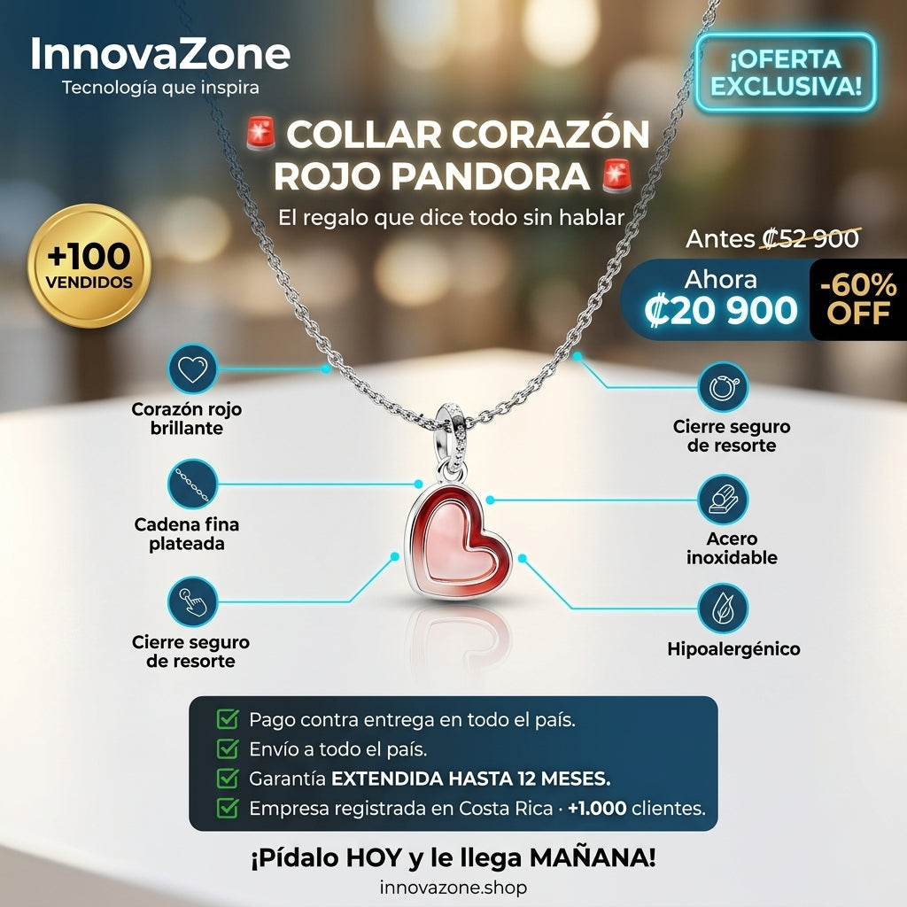 Collar Corazon Rojo Pandora oferta