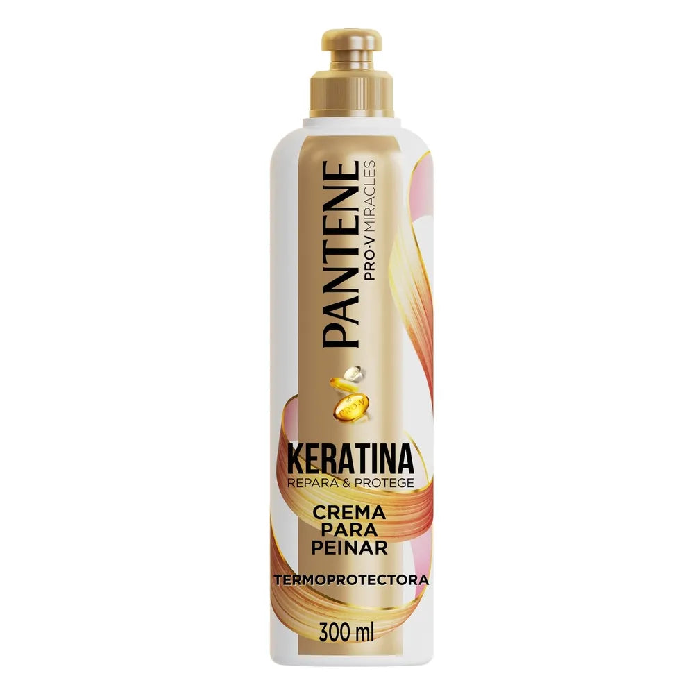 Crema Para Peinar Pantene Pro-v Miracles Keratina Repara Y Protege Termoprotectora - 300 Ml
