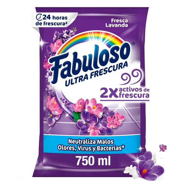 Desinfectante Fabuloso Multiusos Frescura Activa Antibacterial Lavanda Sachet - 750 Ml