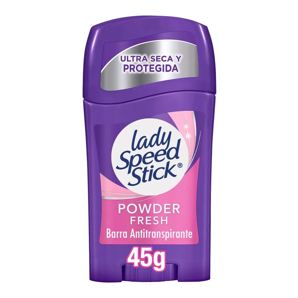 Desodorante Antitranspirante Lady Speed Stick, Powder Fresh En Barra Para Mujer, 45g