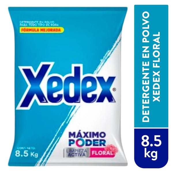 Detergente En Polvo Xedex Máximo Poder Floral - 8.5 Kg